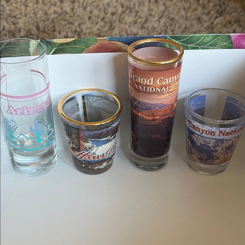 Set of 4 Arizona shot glasses